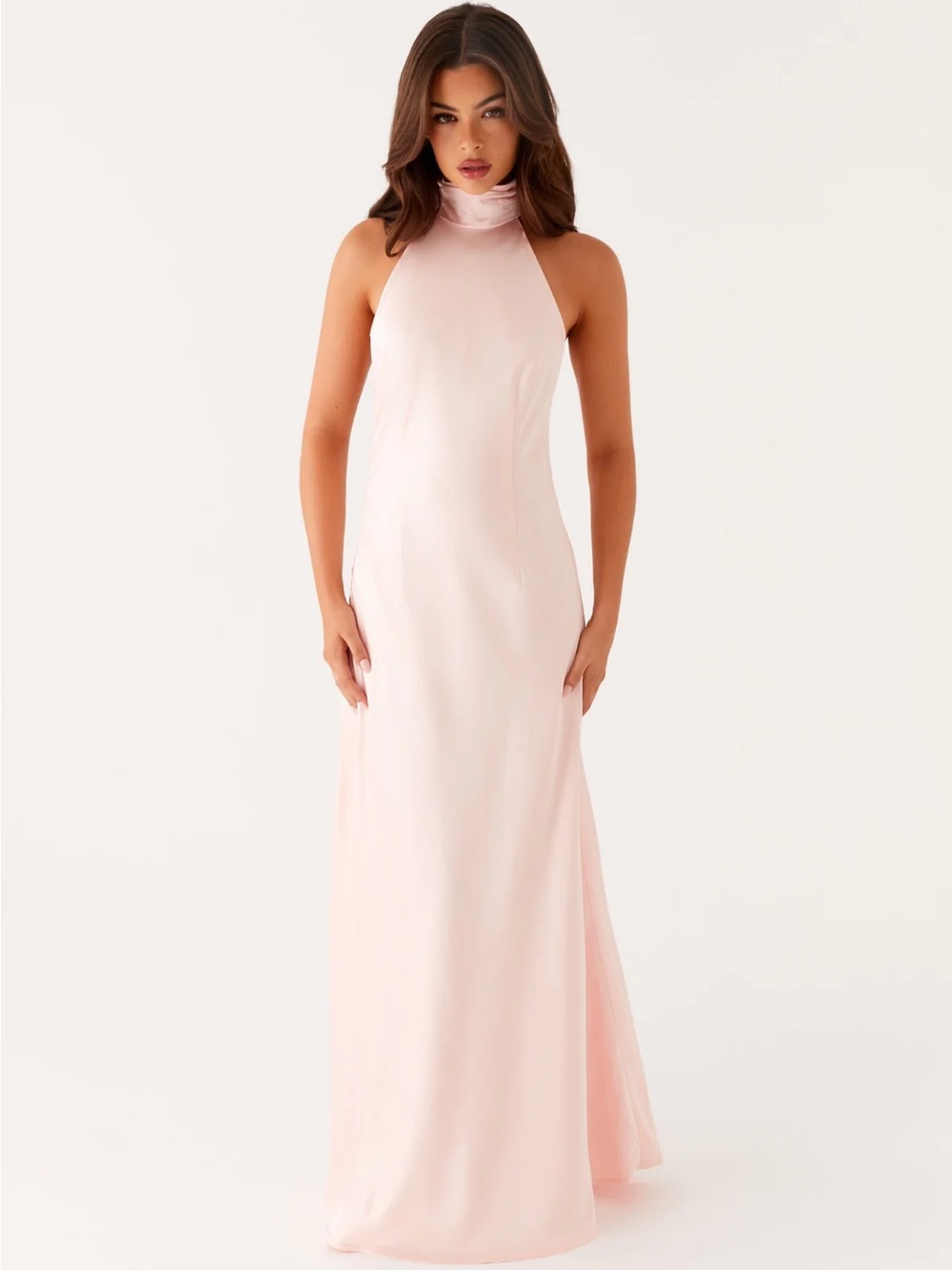 Peppermayo Satin Halter Neck Bow Tie Back Dress